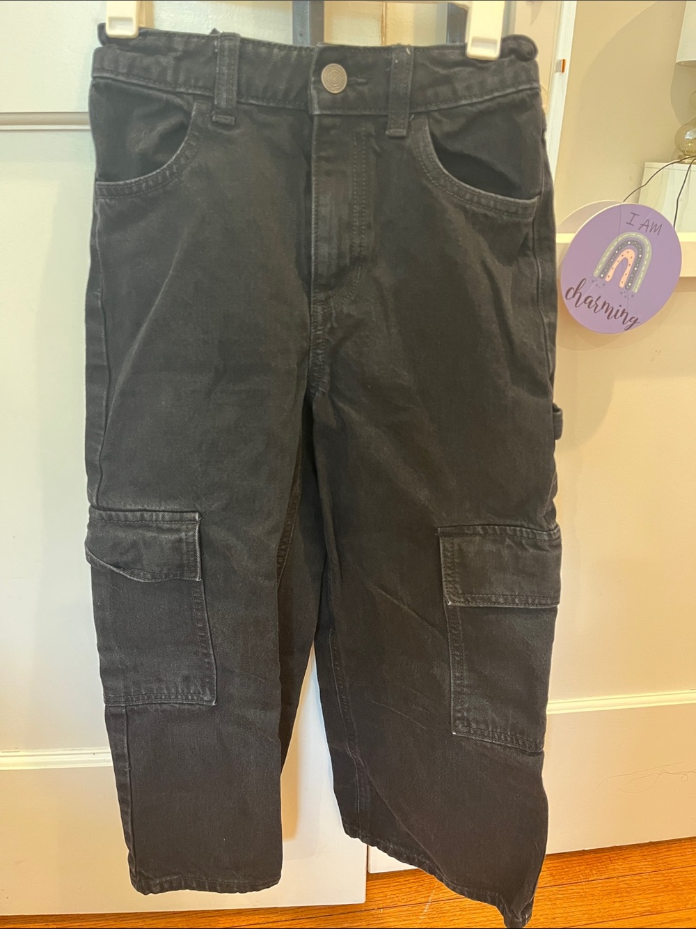 Kid’s Black Cargo Jeans